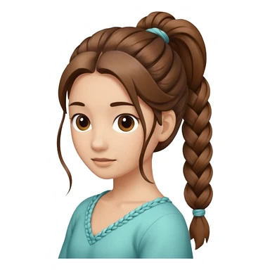 just hair braided hair tail sticker