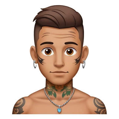 A guy with tattoos and ear piercings  sticker