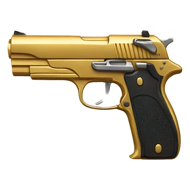 hand holding Golden pistol sticker