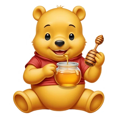 Winnie the Pooh eating honey sticker
