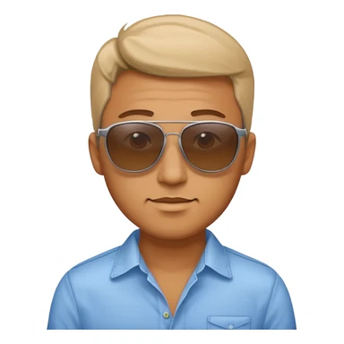 man with sunglasses and shirt sticker