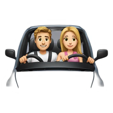 boyfriend driving and girlfriend in car  sticker