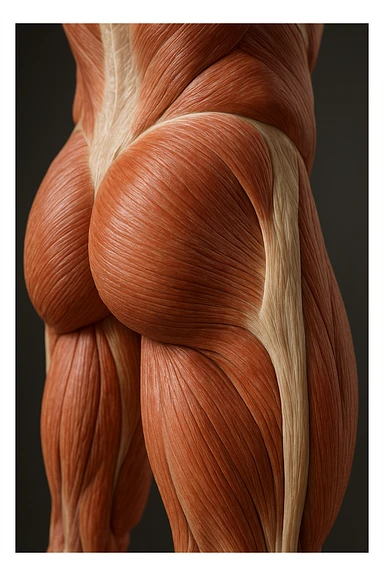 MUSCOLI ANATOMICI DI GLUTEI UMANI, IPERREALISTICI 4K sticker