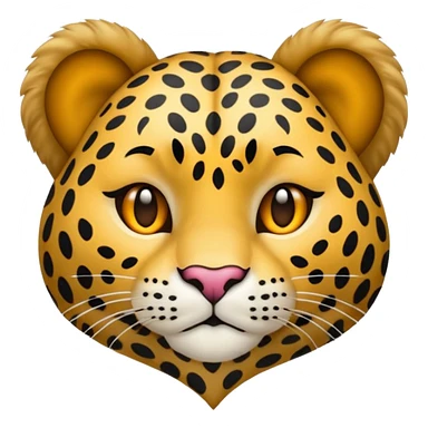 Emoji corazón con estampado de leopardo blanco  sticker