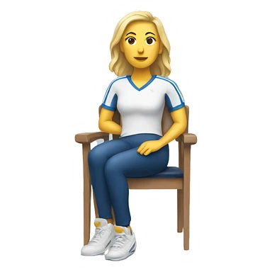 white woman in sport sitting down on a chair  sticker