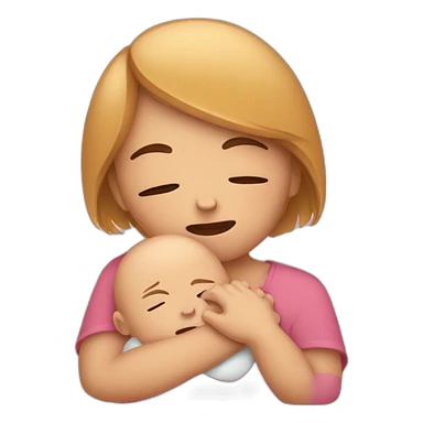Mom holding crying babt sticker