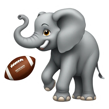 Elephant holding a football sticker