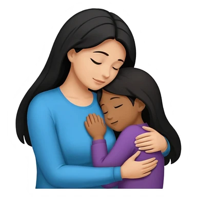 Silueta de Abrazo de apoyo de madre e hija sticker