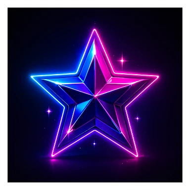 star with a neon glow, glamorous and stylish sticker