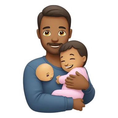 dad with baby sticker