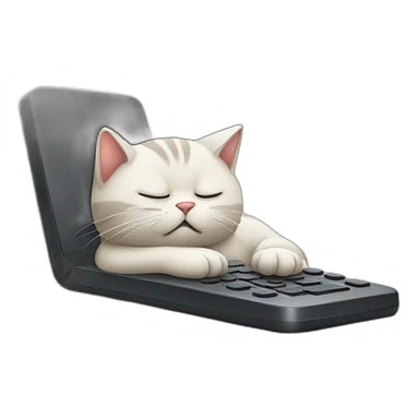 sleepy cat playing phone sticker