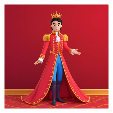 prince in red dress, royaqle background sticker