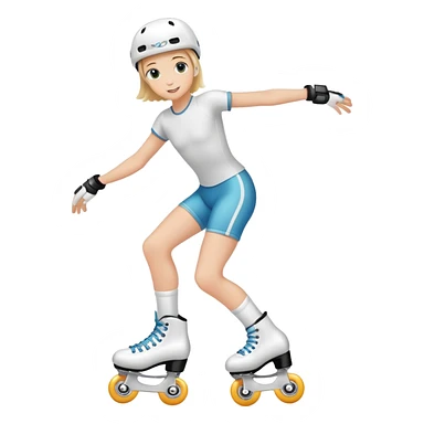 white roller skating sticker