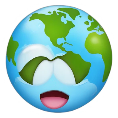 planet Earth with a cartoon face with tongue sticker
