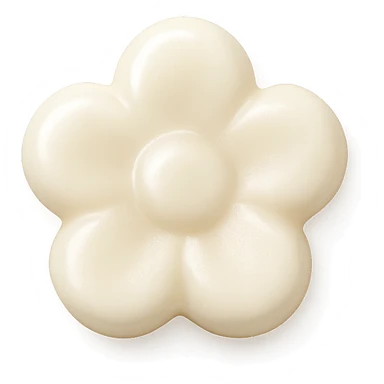 Change the candy to white, keep it flower-shaped, centered, transparent background, no other elements, same style. sticker