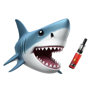 shark holding a vape sticker