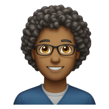 Teacher with curly hair sticker
