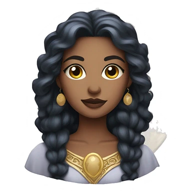 Brunette moon goddess sticker