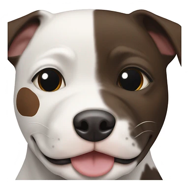happy White and dark brown Staffie with patch over one side of the face  sticker