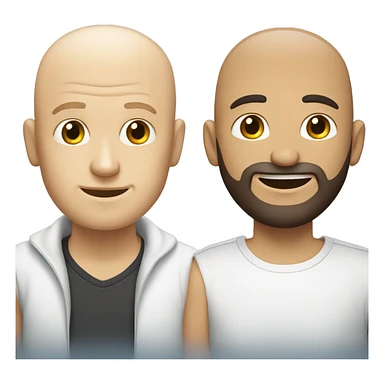 white man with beard and no hair infront of another white man with no hair sticker