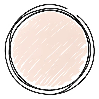 hand-drawn pink circle with sketchy lines sticker