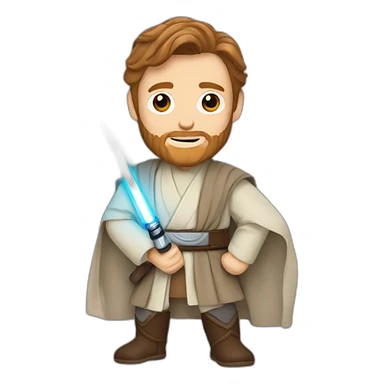 obi wan kenobi with lightsaber sticker
