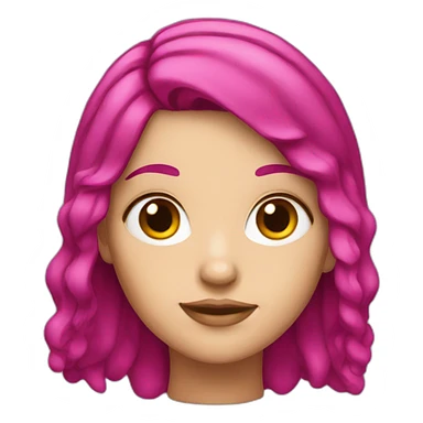 White girl with a magenta hair sticker