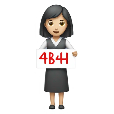 Korean woman holding 4B movement sign sticker