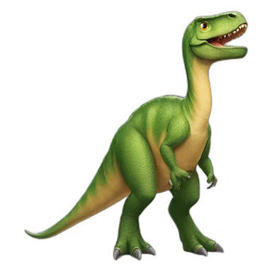 Dinosaure mange oiseau sticker