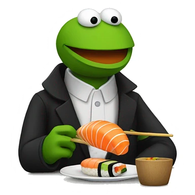 bert the muppet eating sushi sticker