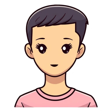 girl with flat top haircut sticker