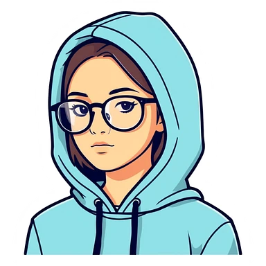 A girl wearing hoodie and glasses  sticker