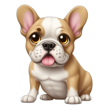 Cute french buldog with ball sticker