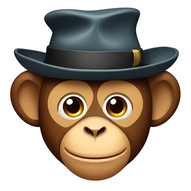 Monkey with a hat sticker
