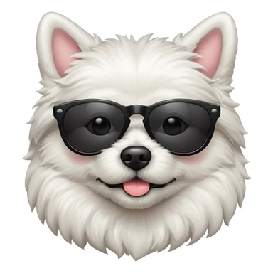 white dog with black sunglasses sticker