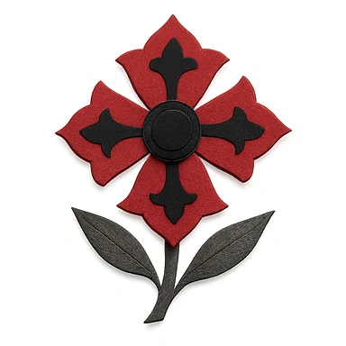gothic flower in paper craft style sticker