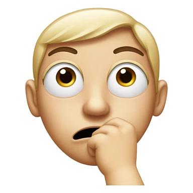 Blushing side eye emoji with hand covering mouth sticker