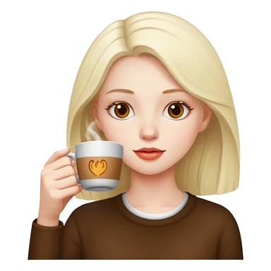 girl drinking coffee sticker