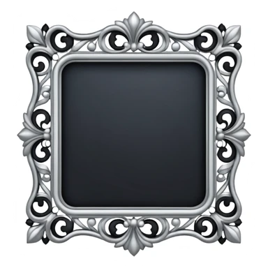 Black and silver filigree Frame, 3D, extremely detailed design sticker