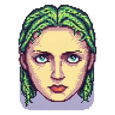 judgemental side eye, expressive face, pixel art style sticker