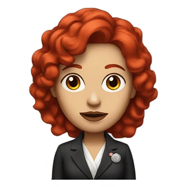 woman politician with ruby red hair sticker
