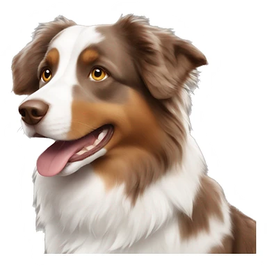 Brown and white australian shepherd sticker