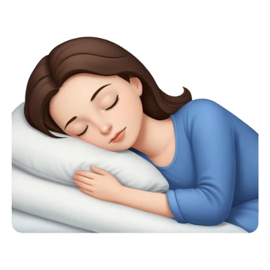 Girl with brunette hair sleeping  sticker