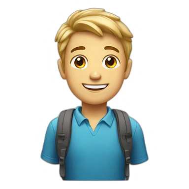 happy school boy sticker