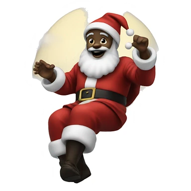 Black Santa in the sky sticker