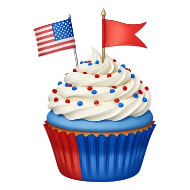 4th of july cupcake flag sticker