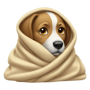 Dog wrapped in a blanket sticker