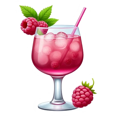 Pink raspberry cocktail drink sticker