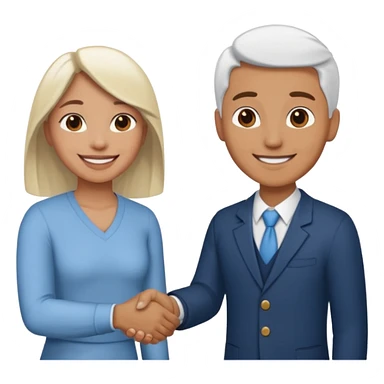 Dos personas dandose la mano como agradecimiento, una persona de color y una persona blanca sticker