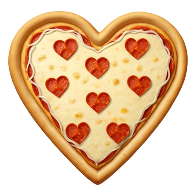 Heart shape pizza sticker